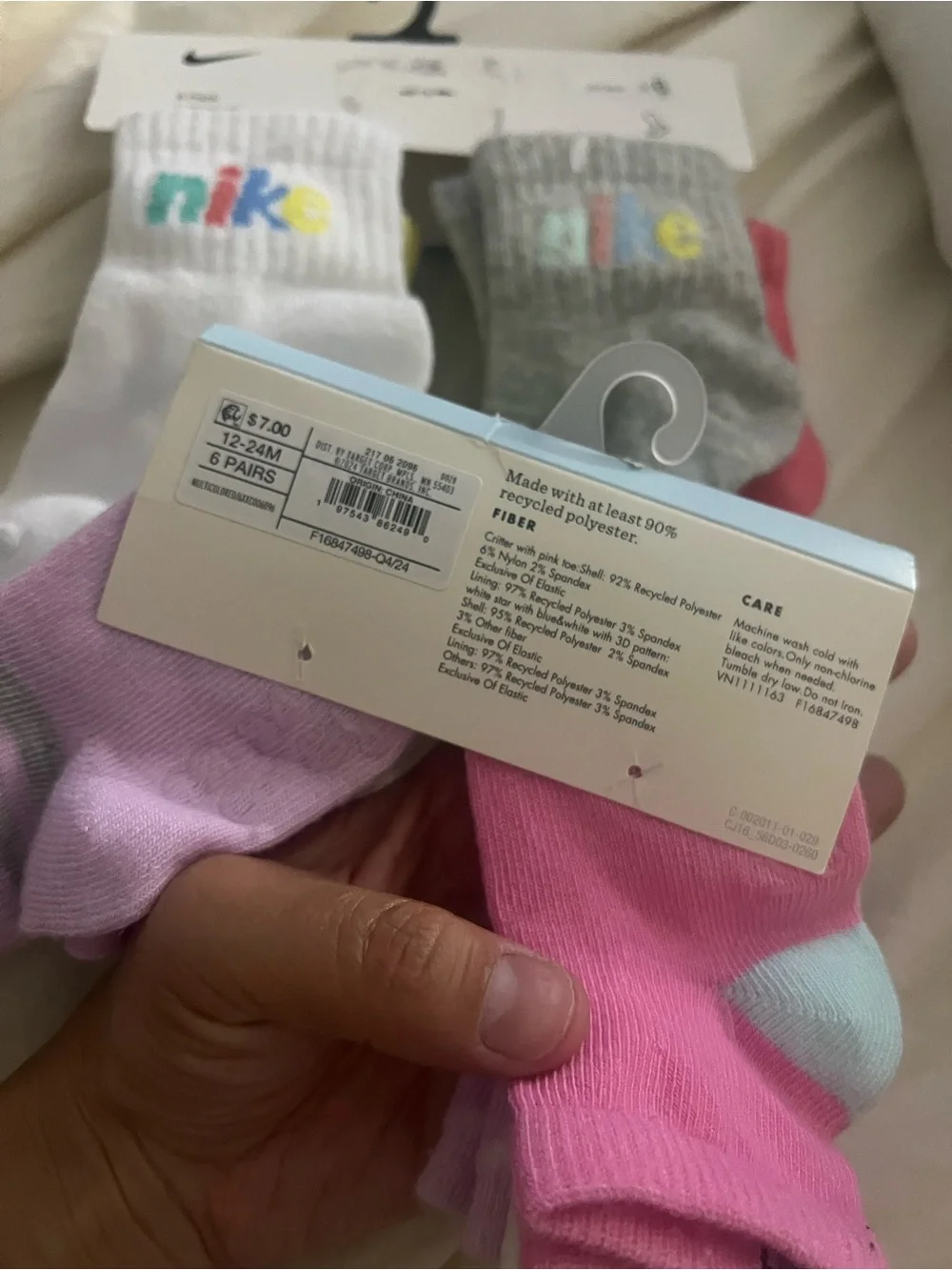 Nike Kids Low-Cut Sock 6-Pack - White, Gray, Pink, Mint, Light Blue